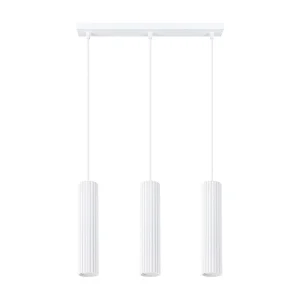 Hanglamp KARBON minimalistisch van  – 3 lichtbronnen – L.45 x H.98 cm – wit