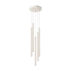 Hanglamp PASTELO modern van  – 5 lichtbronnen – L.25 x H.104 cm – beige