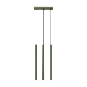 Hanglamp PASTELO modern van – 3 lichtbronnen – L.19,5 x H.104 cm – olijfgroen Hanglamp PASTELO modern van – 3 lichtbronnen – L.19,5 x H.104 cm – olijfgroen