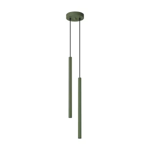Hanglamp PASTELO modern van – 2 lichtbronnen – L.15 x H.104 cm – olijfgroen Hanglamp PASTELO modern van – 2 lichtbronnen – L.15 x H.104 cm – olijfgroen