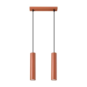 Hanglamp LAGOS zolder van – 2 lichtbronnen – L.30 x H.105 cm – rode oker Hanglamp LAGOS zolder van – 2 lichtbronnen – L.30 x H.105 cm – rode oker