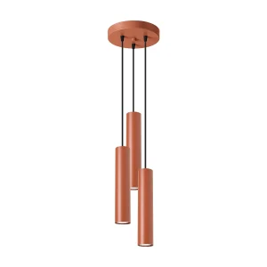 Hanglamp LAGOS zolder van – 3 lichtbronnen – L.19,5 x H.108 cm – rode oker Hanglamp LAGOS zolder van – 3 lichtbronnen – L.19,5 x H.108 cm – rode oker