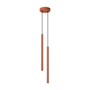 Hanglamp PASTELO modern van – 2 lichtbronnen – L.15 x H.104 cm – rode oker Hanglamp PASTELO modern van – 2 lichtbronnen – L.15 x H.104 cm – rode oker