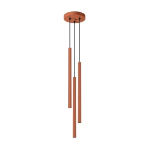 Hanglamp PASTELO modern van – 3 lichtbronnen – L.19,5 x H.104 cm – rode oker Hanglamp PASTELO modern van – 3 lichtbronnen – L.19,5 x H.104 cm – rode oker