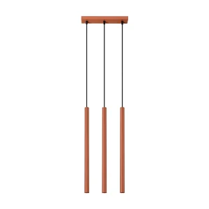 Hanglamp PASTELO modern van  – 3 lichtbronnen – L.30 x H.94 cm – rode oker
