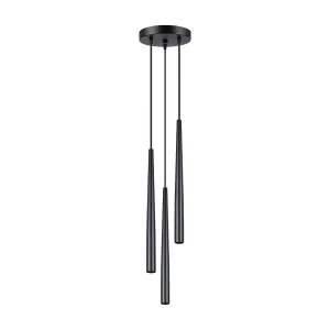 Hanglamp BLISS modern van – 3 lichtbronnen – L.19,5 x H.118 cm – zwart Hanglamp BLISS modern van – 3 lichtbronnen – L.19,5 x H.118 cm – zwart