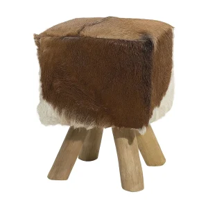 Hocker teakhout wit/bruin DALTON Hocker teakhout wit/bruin DALTON