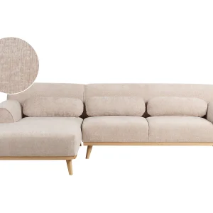 Hoekbank chenille beige rechtszijdig SIMOS Hoekbank chenille beige rechtszijdig SIMOS
