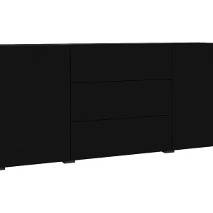 Glora Zwart 2-deurs dressoir met 3 laden Glora Zwart 2-deurs dressoir met 3 laden