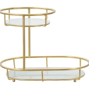 Gouden metalen opbergmeubel met 2 planken 36×22,5×27 cm Gouden metalen opbergmeubel met 2 planken 36×22,5×27 cm