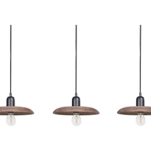 Hanglamp 3 lichten hout donkerbruin MANJEERA Hanglamp 3 lichten hout donkerbruin MANJEERA
