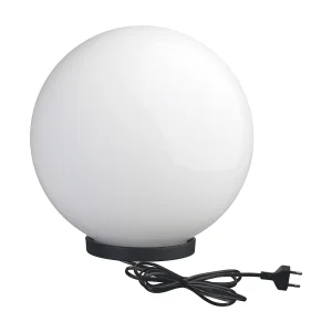 GLOU buitenbaken moderne en veelzijdige stijl – D. ø30 cm – E27 15W – 2 m kabel – IP44 – opalen bajonetbol – buitenkant – polyamide en zwart GLOU buitenbaken moderne en veelzijdige stijl – D. ø30 cm – E27 15W – 2 m kabel – IP44 – opalen bajonetbol – buitenkant – polyamide en zwart