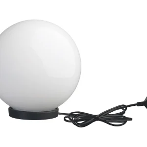 GLOU buitenbaken moderne en veelzijdige stijl – D. ø20 cm – E27 15W – 2 m kabel – IP44 – opalen bajonetbol – buitenkant – polyamide en zwart GLOU buitenbaken moderne en veelzijdige stijl – D. ø20 cm – E27 15W – 2 m kabel – IP44 – opalen bajonetbol – buitenkant – polyamide en zwart