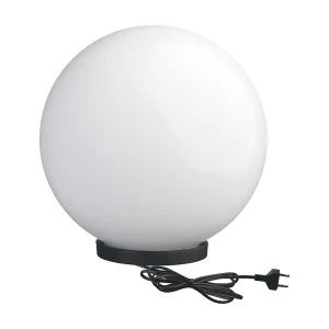 GLOU buitenbaken moderne en veelzijdige stijl – D. ø40 cm – E27 15W – 2 m kabel – IP44 – opalen bajonetbol – buitenkant – polyamide en zwart GLOU buitenbaken moderne en veelzijdige stijl – D. ø40 cm – E27 15W – 2 m kabel – IP44 – opalen bajonetbol – buitenkant – polyamide en zwart