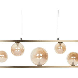 Hanglamp 5 lampen messing GEEHI