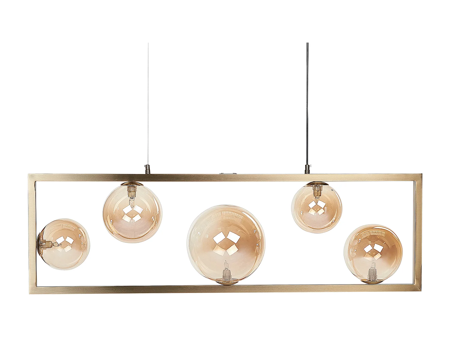 Hanglamp 5 lampen messing GEEHI