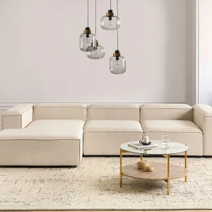 Modulaire hoekbank ARDAL Stof Beige 4-zitter Rechterzijde Modulaire hoekbank ARDAL Stof Beige 4-zitter Rechterzijde