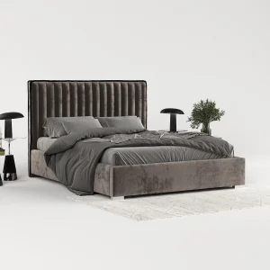 Gestoffeerd bed Breeze – 180 x 200 cm – chenillestof – bruin