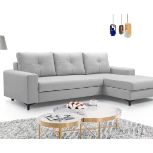 Hoekbank AVRA – Slaapfunctie, opbergruimte, rechterzijde, 251x165x85 cm, kleur: GRIJS Hoekbank AVRA – Slaapfunctie, opbergruimte, rechterzijde, 251x165x85 cm, kleur: GRIJS