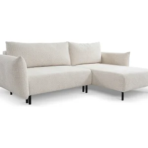 Hoekbank ADEL met slaapfunctie en opbergruimte – L-vorm, metalen poten, verstelbaar, 145×212 cm, 257x90x171 cm, KERST RECHTS