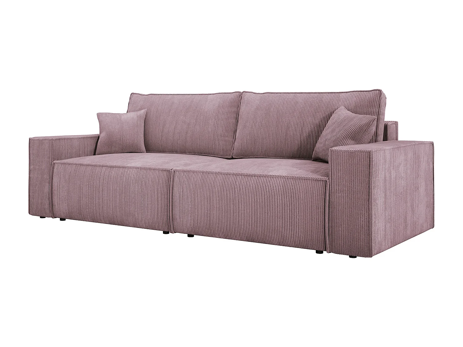 Hoekbank Kasjo met slaapfunctie, opbergruimte, zachte stof, flexibel, rechterkant, 245x90x83 cm, kleur: Poederroze