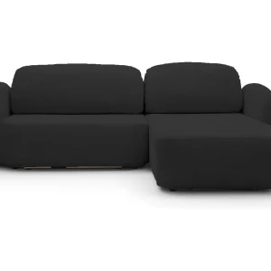 Hoekbank OLIO L-Form met Bed 138x210cm Lade en Verwijderbare Kussens – Rechts 248x174x86cm GRIJS
