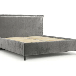 Gestoffeerd bed Cape Cod – 120 x 200 cm – chenillestof – grijs