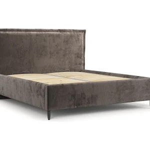 Gestoffeerd bed Cape Cod – 180 x 200 cm – chenillestof – bruin