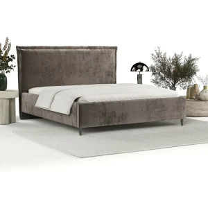 Gestoffeerd bed Cape Cod – 140 x 200 cm – chenillestof – bruin