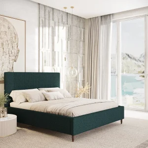 Gestoffeerd bed Etero – 180 x 200 cm – geweven stof – groen