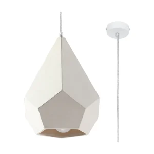Hanglamp PAVLUS modern van – 1 lichtbronnen – L.25 x H.135 cm – wit Hanglamp PAVLUS modern van – 1 lichtbronnen – L.25 x H.135 cm – wit
