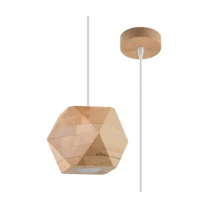 Hanglamp WOODY Scandinavisch van – 1 lichtbronnen – L.12 x H.120 cm – natuurlijk hout Hanglamp WOODY Scandinavisch van – 1 lichtbronnen – L.12 x H.120 cm – natuurlijk hout