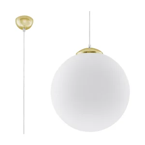 Hanglamp UGO minimalistisch van – 1 lichtbronnen – L.40 x H.130 cm – wit goud Hanglamp UGO minimalistisch van – 1 lichtbronnen – L.40 x H.130 cm – wit goud