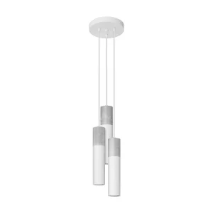 Hanglamp BORIGIO modern van – 3 lichtbronnen – L.20 x H.110 cm – wit/grijs Hanglamp BORIGIO modern van – 3 lichtbronnen – L.20 x H.110 cm – wit/grijs