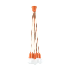 Hanglamp DIEGO modern van – 5 lichtbronnen – L.25 x H.90 cm – oranje Hanglamp DIEGO modern van – 5 lichtbronnen – L.25 x H.90 cm – oranje