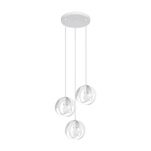 Hanglamp TULOS modern van – 3 lichtbronnen – L.30 x H.117 cm – wit Hanglamp TULOS modern van – 3 lichtbronnen – L.30 x H.117 cm – wit