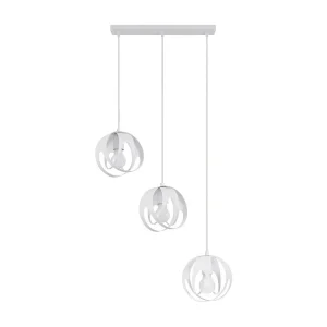 Hanglamp TULOS modern van – 3 lichtbronnen – L.50 x H.117 cm – wit Hanglamp TULOS modern van – 3 lichtbronnen – L.50 x H.117 cm – wit