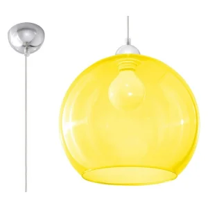 Hanglamp BALL minimalistisch van – 1 lichtbronnen – L.30 x H.120 cm – geel Hanglamp BALL minimalistisch van – 1 lichtbronnen – L.30 x H.120 cm – geel