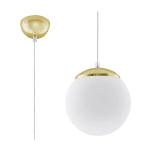 Hanglamp UGO minimalistisch van – 1 lichtbronnen – L.20 x H.110 cm – wit goud Hanglamp UGO minimalistisch van – 1 lichtbronnen – L.20 x H.110 cm – wit goud