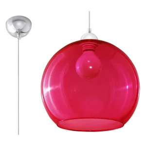 Hanglamp BALL minimalistisch van – 1 lichtbronnen – L.30 x H.120 cm – rood Hanglamp BALL minimalistisch van – 1 lichtbronnen – L.30 x H.120 cm – rood