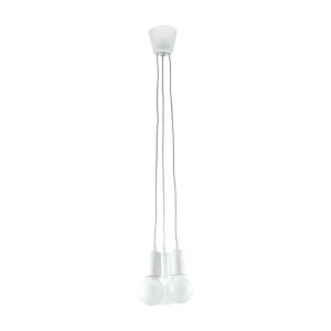 Hanglamp DIEGO modern van – 3 lichtbronnen – L.15 x H.90 cm – wit Hanglamp DIEGO modern van – 3 lichtbronnen – L.15 x H.90 cm – wit