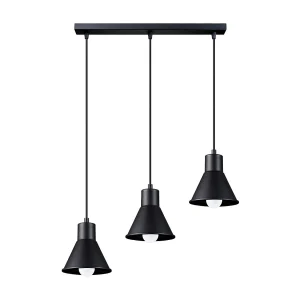 Hanglamp TALEJA modern van – 3 lichtbronnen – L.45 x H.120 cm – zwart Hanglamp TALEJA modern van – 3 lichtbronnen – L.45 x H.120 cm – zwart
