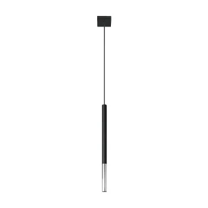 Hanglamp MOZAICA modern van  – 1 lichtbronnen – L.8 x H.100 cm – zwart/chroom