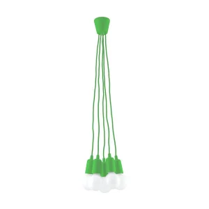 Hanglamp DIEGO modern van – 5 lichtbronnen – L.25 x H.90 cm – groente Hanglamp DIEGO modern van – 5 lichtbronnen – L.25 x H.90 cm – groente