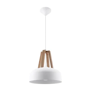 Hanglamp CASCO modern van – 1 lichtbronnen – L.30 x H.85 cm – wit/natuurlijk hout Hanglamp CASCO modern van – 1 lichtbronnen – L.30 x H.85 cm – wit/natuurlijk hout