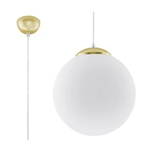 Hanglamp UGO minimalistisch van – 1 lichtbronnen – L.30 x H.120 cm – wit goud Hanglamp UGO minimalistisch van – 1 lichtbronnen – L.30 x H.120 cm – wit goud