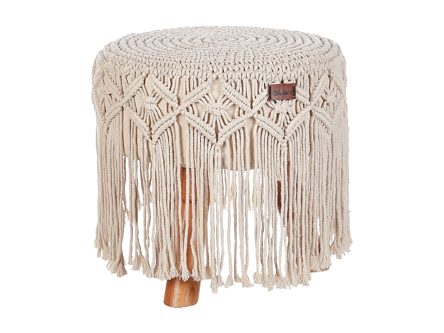 Hocker NAWABAD Beige Katoen