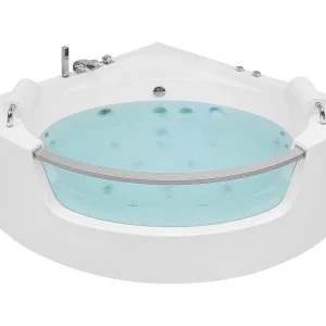 Hoekbad whirlpool LED wit 201 cm MANGLE