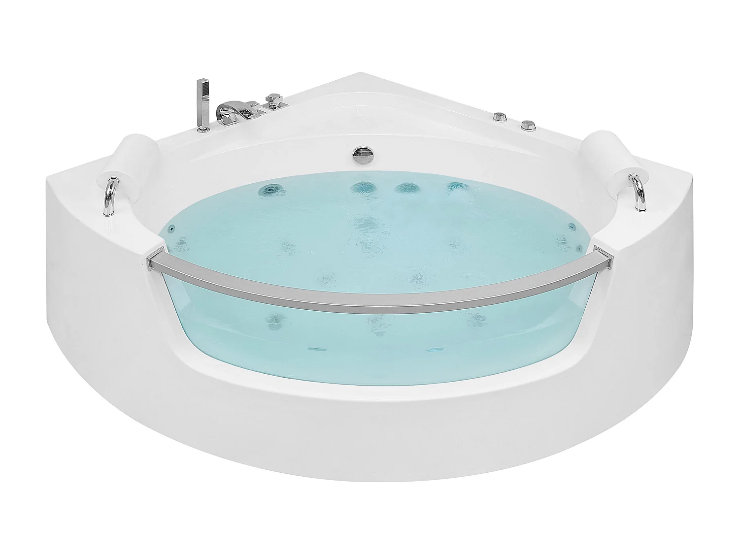 Hoekbad whirlpool LED wit 201 cm MANGLE