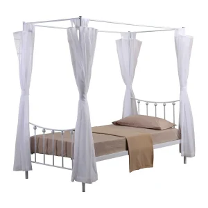 Hemelbed 90 x 200 cm in metaal, collectie AMORE, kleur wit – 208 x 190 x 96 cm Hemelbed 90 x 200 cm in metaal, collectie AMORE, kleur wit – 208 x 190 x 96 cm